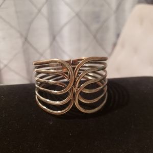 Swirling Band Silver Cuff Bracelet